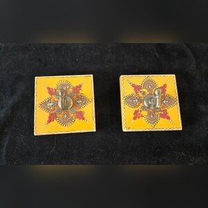 Handpainted Yellow Decorative Wall Hooks 3x3